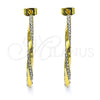 Oro Laminado Medium Hoop, Gold Filled Style Twist Design, with White Crystal, Polished, Golden Finish, 02.379.0053.1.30