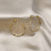 Oro Laminado Medium Hoop, Gold Filled Style Twist Design, with White Crystal, Polished, Golden Finish, 02.379.0053.1.30