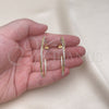 Oro Laminado Medium Hoop, Gold Filled Style Twist Design, with White Crystal, Polished, Golden Finish, 02.379.0053.1.40