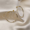 Oro Laminado Medium Hoop, Gold Filled Style Twist Design, with White Crystal, Polished, Golden Finish, 02.379.0053.1.40