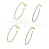 Oro Laminado Medium Hoop, Gold Filled Style with Ivory Pearl, Polished, Golden Finish, 02.379.0055.45