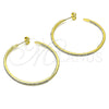 Oro Laminado Medium Hoop, Gold Filled Style with White Crystal, Polished, Golden Finish, 02.379.0055.1.45