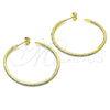Oro Laminado Medium Hoop, Gold Filled Style with White Crystal, Polished, Golden Finish, 02.379.0055.1.45