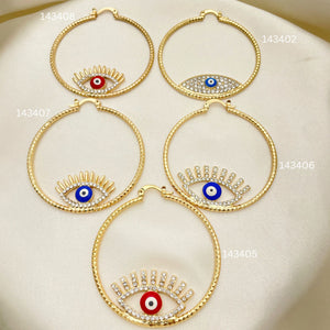 Gold Filled Hoop Earrings — 25 Assorted Design Lucky Hoops In $4.00 each — main product view — SKU 152713 | Oro Laminado aretes de aro — 25 Assorted diseño Lucky Hoops In $4.00 each — SKU 152713