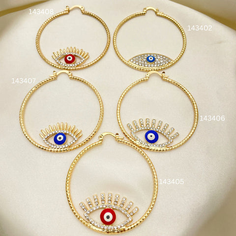 25 Assorted Design Lucky Hoops In Oro Laminado Gold Filled ($4.00 each) for $100 Gold Layered
