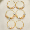 25 Assorted Design Triple Charm Tricolor Hoops In Oro Laminado Gold Filled ($4.00 each) for $100 Gold Layered