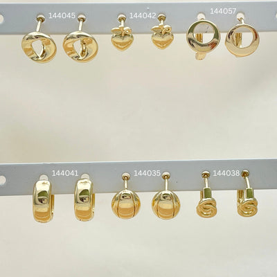 Gold Filled Hoop Earrings — 50 Assorted Huggie Hoops in $2.00 each for for wholesale, main product view