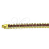 Oro Laminado Tennis Bracelet, Gold Filled Style Baguette Design, with Garnet and White Cubic Zirconia, Polished, Golden Finish, 03.341.0201.1.07 (11 MM Thickness, 7 Inches Length)