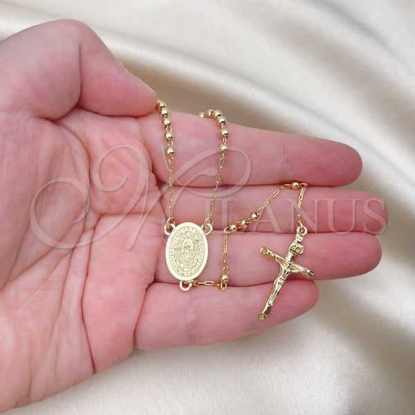 Gold Filled Jewelry — Thin Rosary Guadalupe and Crucifix Design Polished 09. — alternate product view — SKU 152774 | Oro Laminado joyería — Thin Rosary Guadalupe and Crucifix diseño pulido 09. — SKU 152774