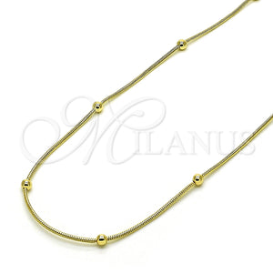 Gold Filled Necklace — Fancy Necklace Ball and Rat Tail Design Polished — main product view — SKU 152777 | Oro Laminado collar — elegante Necklace Ball and Rat Tail diseño pulido — SKU 152777