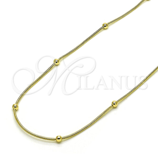 Gold Filled Necklace — Fancy Necklace Ball and Rat Tail Design Polished — main product view — SKU 152777 | Oro Laminado collar — elegante Necklace Ball and Rat Tail diseño pulido — SKU 152777
