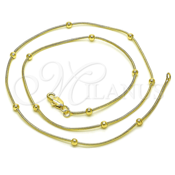 Gold Filled Necklace — Fancy Necklace Ball and Rat Tail Design Polished — alternate product view — SKU 152777 | Oro Laminado collar — elegante Necklace Ball and Rat Tail diseño pulido — SKU 152777