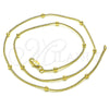 Oro Laminado Fancy Necklace, Gold Filled Style Ball and Rat Tail Design, Polished, Golden Finish, 04.213.0296.18 (01 MM Thickness, 18 Inches Length)