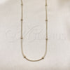 Oro Laminado Fancy Necklace, Gold Filled Style Ball and Rat Tail Design, Polished, Golden Finish, 04.213.0296.18 (01 MM Thickness, 18 Inches Length)