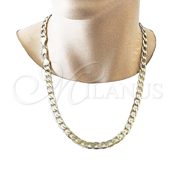 Gold Filled Necklace — Basic Necklace Curb Design Polished 04. 09 MM — alternate product view — SKU 152780 | Oro Laminado collar — básico Necklace Curb diseño pulido 04. 09 MM — SKU 152780