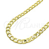 Oro Laminado Basic Necklace, Gold Filled Style Curb Design, Polished, Golden Finish, 04.213.0299.24 (09 MM Thickness, 24 Inches Length)