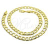 Oro Laminado Basic Necklace, Gold Filled Style Curb Design, Polished, Golden Finish, 04.213.0299.24 (09 MM Thickness, 24 Inches Length)