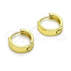 Oro Laminado Huggie Hoop, Gold Filled Style Polished, Golden Finish, 02.213.0484.15