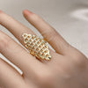 Oro Laminado Elegant Ring, Gold Filled Style Filigree Design, Diamond Cutting Finish, Golden Finish, 01.233.0033.09 (Size 9)