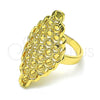 Oro Laminado Elegant Ring, Gold Filled Style Filigree Design, Diamond Cutting Finish, Golden Finish, 01.233.0033.09 (Size 9)