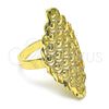 Oro Laminado Elegant Ring, Gold Filled Style Filigree Design, Diamond Cutting Finish, Golden Finish, 01.233.0033.09 (Size 9)