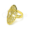 Oro Laminado Elegant Ring, Gold Filled Style Filigree Design, Diamond Cutting Finish, Golden Finish, 01.233.0034.08 (Size 8)