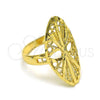 Oro Laminado Elegant Ring, Gold Filled Style Filigree Design, Diamond Cutting Finish, Golden Finish, 01.233.0034.08 (Size 8)