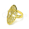 Oro Laminado Elegant Ring, Gold Filled Style Filigree Design, Diamond Cutting Finish, Golden Finish, 01.233.0034.09 (Size 9)