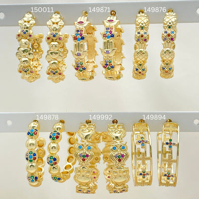 Gold Filled Hoop Earrings — 25 Assorted Half Hoops in $4.00 each for for wholesale, main product view