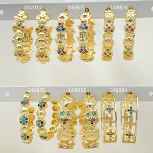 Gold Filled Hoop Earrings — 25 Assorted Half Hoops in $4.00 each for — main product view — SKU 152812 | Oro Laminado aretes de aro — 25 Assorted Half Hoops in $4.00 each for — SKU 152812