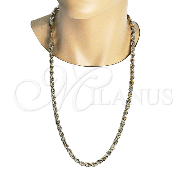 Gold Filled Necklace — Basic Necklace Rope Design Polished 04. 07 MM — alternate product view — SKU 152824 | Oro Laminado collar — básico Necklace Rope diseño pulido 04. 07 MM — SKU 152824