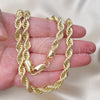 Oro Laminado Basic Necklace, Gold Filled Style Rope Design, Polished, Golden Finish, 04.213.0207.30 (07 MM Thickness, 30 Inches Length)
