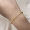 Oro Laminado Fancy Bracelet, Gold Filled Style Ball Design, Polished, Golden Finish, 04.341.0107.07 (03 MM Thickness, 7 Inches Length)