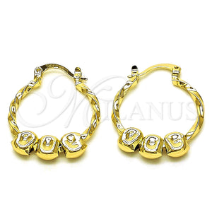 Gold Filled Hoop Earrings — Small Hoop Twist Design Polished 02. — main product view — SKU 152833 | Oro Laminado aretes de aro — Small Hoop Twist diseño pulido 02. — SKU 152833