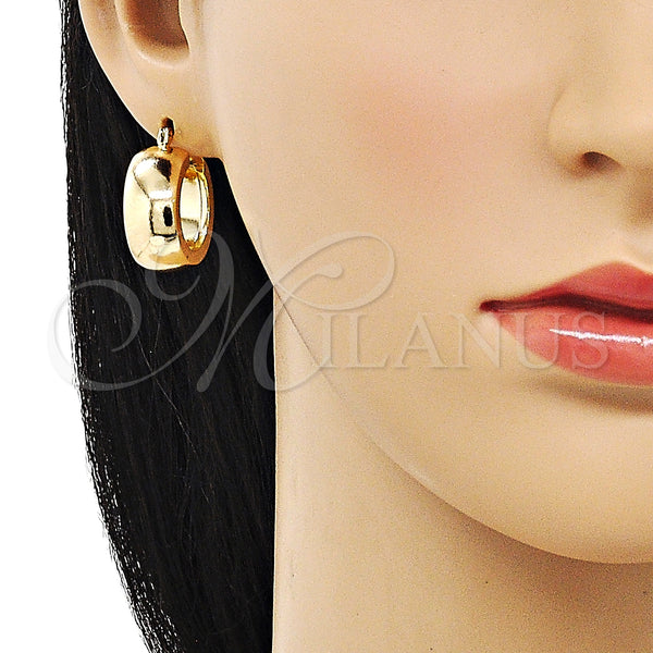 Gold Filled Hoop Earrings — Small Hoop Polished 02. — alternate product view — SKU 152836 | Oro Laminado aretes de aro — Small Hoop pulido 02. — SKU 152836