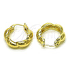 Oro Laminado Small Hoop, Gold Filled Style Chunky Design, Polished, Golden Finish, 02.213.0495.20