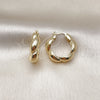 Oro Laminado Small Hoop, Gold Filled Style Chunky Design, Polished, Golden Finish, 02.213.0495.20