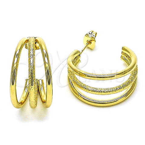 Oro Laminado Small Hoop, Gold Filled Style Matte Finish, Golden Finish, 02.213.0500.25