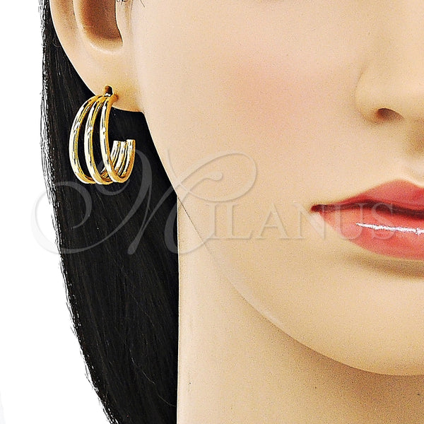Gold Filled Hoop Earrings — Small Hoop Polished 02. — alternate product view — SKU 152848 | Oro Laminado aretes de aro — Small Hoop pulido 02. — SKU 152848