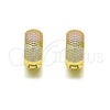 Oro Laminado Huggie Hoop, Gold Filled Style Polished, Tricolor, 02.213.0478.1.14