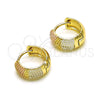 Oro Laminado Huggie Hoop, Gold Filled Style Polished, Tricolor, 02.213.0478.1.14