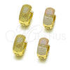 Oro Laminado Huggie Hoop, Gold Filled Style Polished, Tricolor, 02.213.0478.1.14