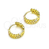 Oro Laminado Huggie Hoop, Gold Filled Style Polished, Tricolor, 02.213.0504.12