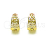 Oro Laminado Huggie Hoop, Gold Filled Style Butterfly Design, Polished, Tricolor, 02.213.0509.15