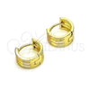 Oro Laminado Huggie Hoop, Gold Filled Style Polished, Tricolor, 02.213.0475.1.12
