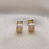 Oro Laminado Huggie Hoop, Gold Filled Style Polished, Tricolor, 02.213.0475.1.12