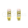 Oro Laminado Huggie Hoop, Gold Filled Style Polished, Tricolor, 02.213.0510.12