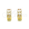 Oro Laminado Huggie Hoop, Gold Filled Style Polished, Tricolor, 02.213.0511.12
