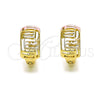 Oro Laminado Huggie Hoop, Gold Filled Style Polished, Tricolor, 02.213.0512.15