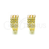 Oro Laminado Huggie Hoop, Gold Filled Style Polished, Tricolor, 02.213.0483.1.12